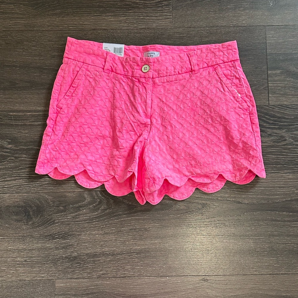 Pink Scalloped Women's Shorts